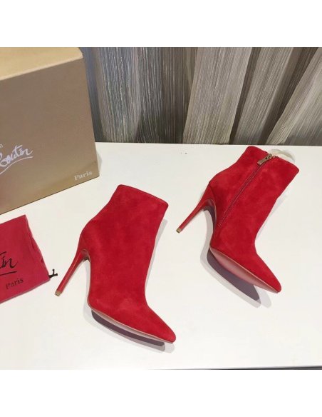 Cheap Reps Christian Louboutin So Kate Booty 100MM In Red Suede