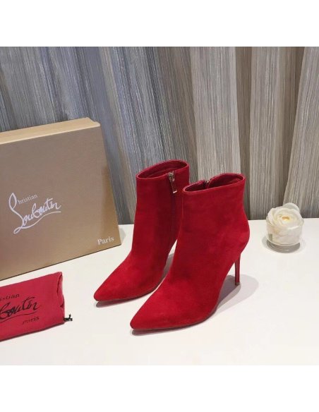 Cheap Reps Christian Louboutin So Kate Booty 100MM In Red Suede