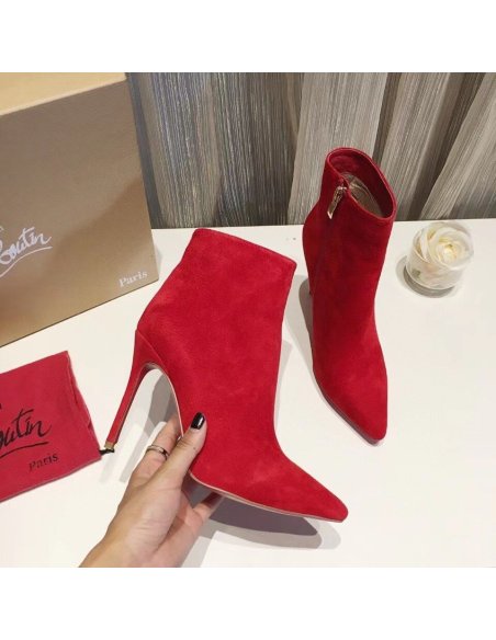 Cheap Reps Christian Louboutin So Kate Booty 100MM In Red Suede