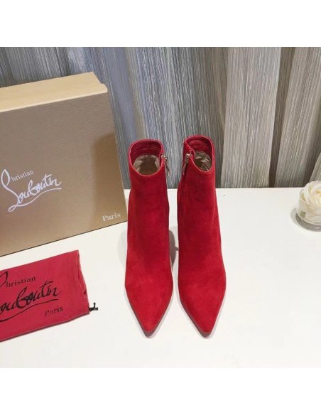 Cheap Reps Christian Louboutin So Kate Booty 100MM In Red Suede
