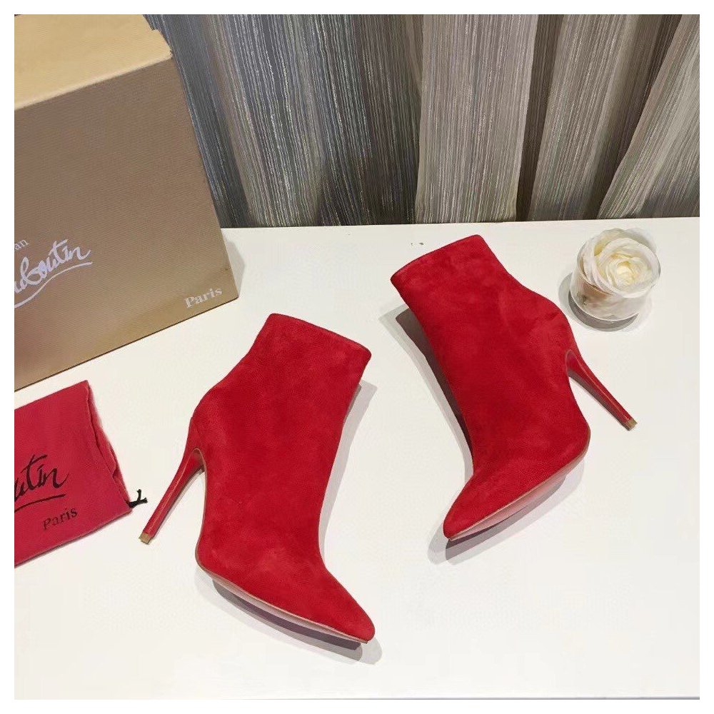 Cheap Reps Christian Louboutin So Kate Booty 100MM In Red Suede