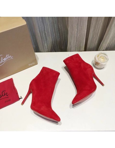 Cheap Reps Christian Louboutin So Kate Booty 100MM In Red Suede
