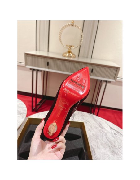 Cheap Reps Christian Louboutin Lipbooty 100mm Ankle Boot In Red Velvet