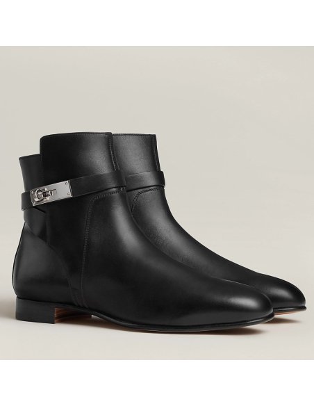 Cheap Reps Hermes Neo Ankle Boots in Black Calfskin