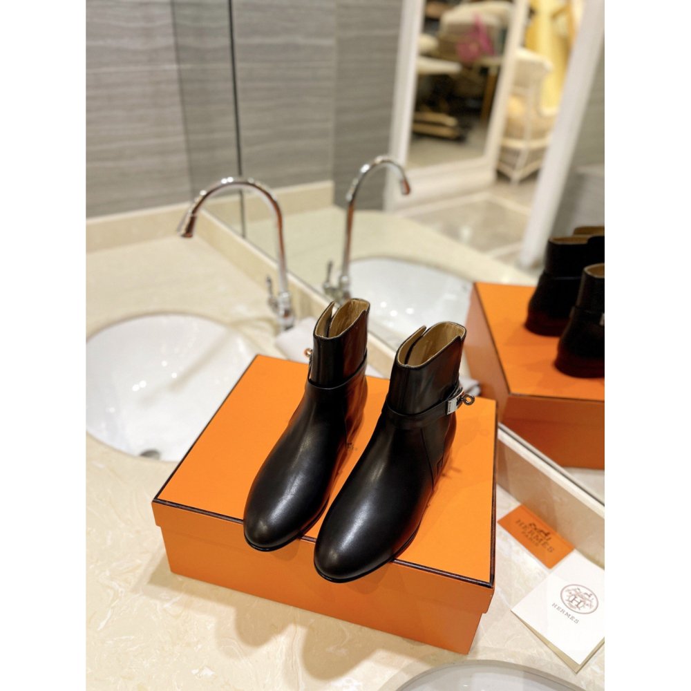 Cheap Reps Hermes Neo Ankle Boots in Black Calfskin