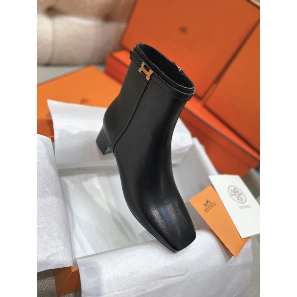 Cheap Reps Hermes Imperial 50 Ankle Boots in Black Calfskin