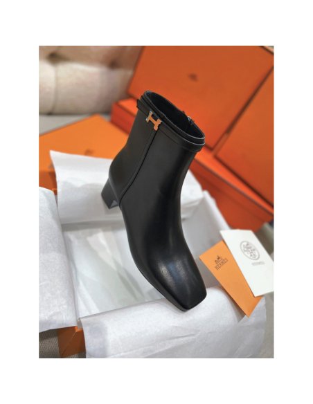 Cheap Reps Hermes Imperial 50 Ankle Boots in Black Calfskin