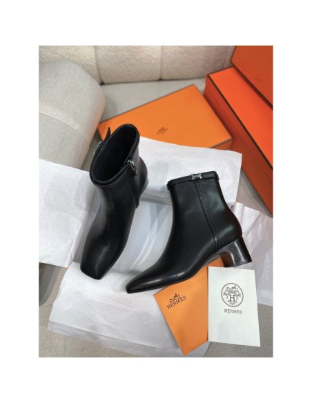 Cheap Reps Hermes Imperial 50 Ankle Boots in Black Calfskin