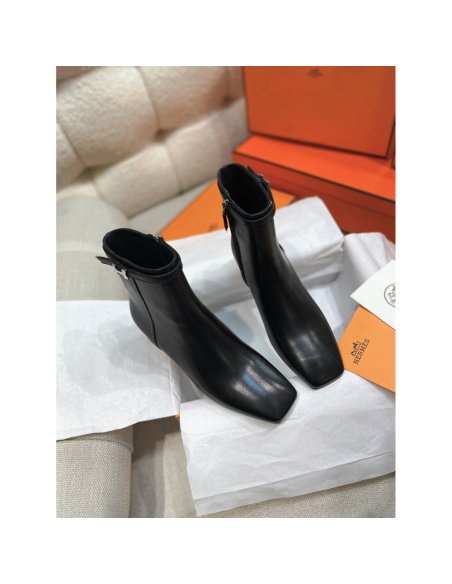 Cheap Reps Hermes Imperial 50 Ankle Boots in Black Calfskin