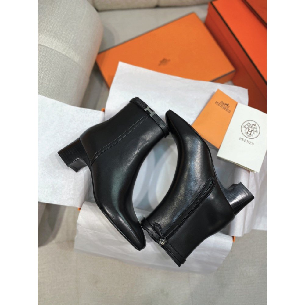 Cheap Reps Hermes Imperial 50 Ankle Boots in Black Calfskin