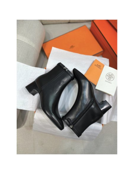 Cheap Reps Hermes Imperial 50 Ankle Boots in Black Calfskin