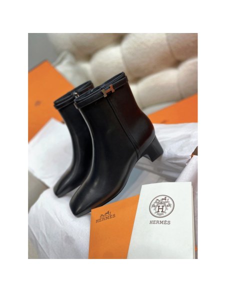 Cheap Reps Hermes Imperial 50 Ankle Boots in Black Calfskin