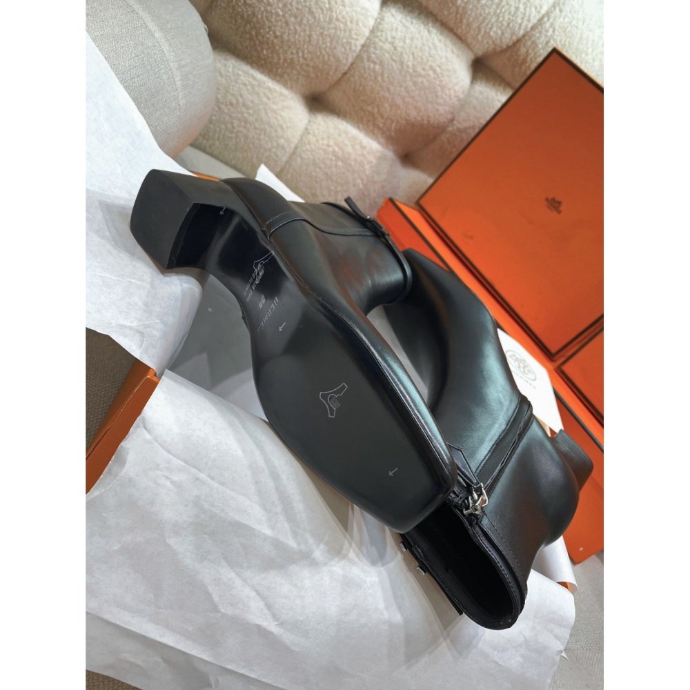 Cheap Reps Hermes Imperial 50 Ankle Boots in Black Calfskin
