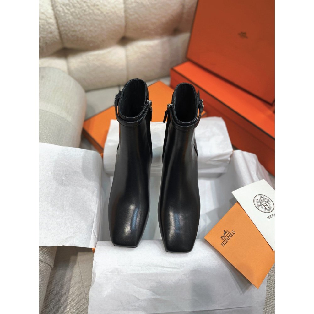 Cheap Reps Hermes Imperial 50 Ankle Boots in Black Calfskin