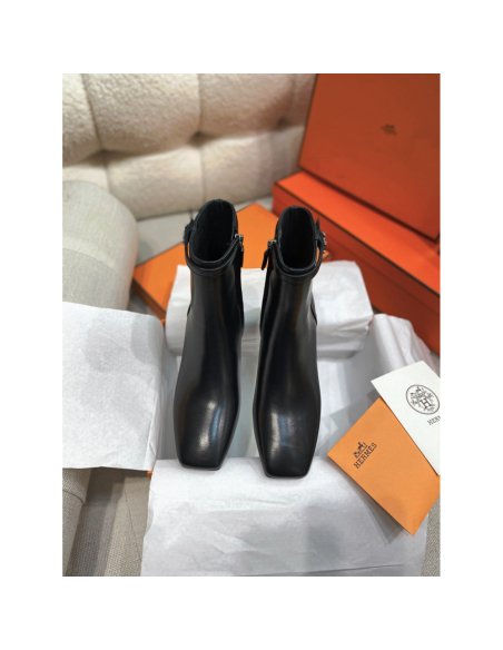 Cheap Reps Hermes Imperial 50 Ankle Boots in Black Calfskin