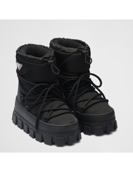 Cheap Reps Prada Gabardine Apr¨¨s-ski Boots in Black Nylon