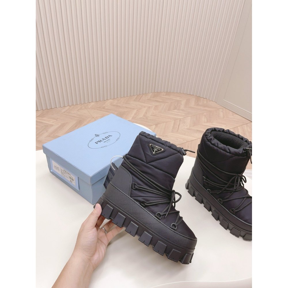 Cheap Reps Prada Gabardine Apr¨¨s-ski Boots in Black Nylon