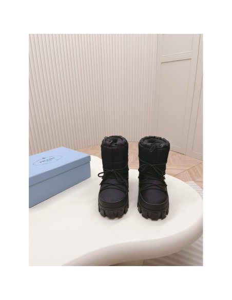 Cheap Reps Prada Gabardine Apr¨¨s-ski Boots in Black Nylon
