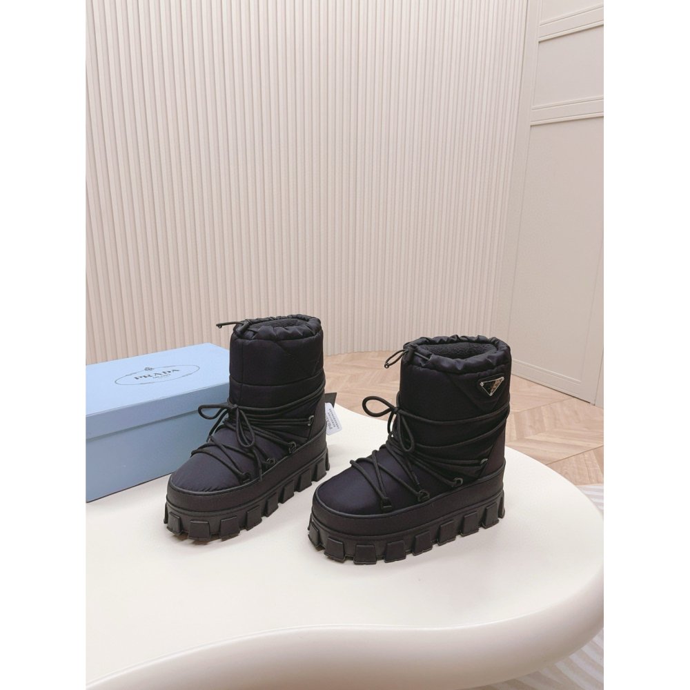 Cheap Reps Prada Gabardine Apr¨¨s-ski Boots in Black Nylon