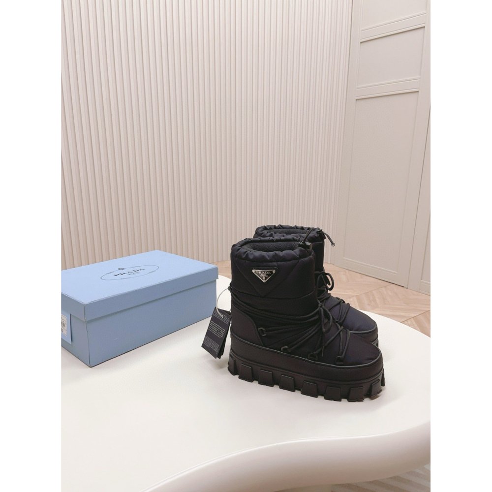 Cheap Reps Prada Gabardine Apr¨¨s-ski Boots in Black Nylon