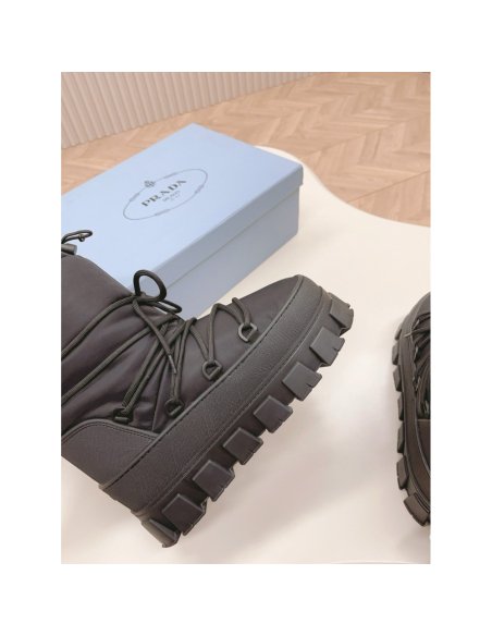 Cheap Reps Prada Gabardine Apr¨¨s-ski Boots in Black Nylon