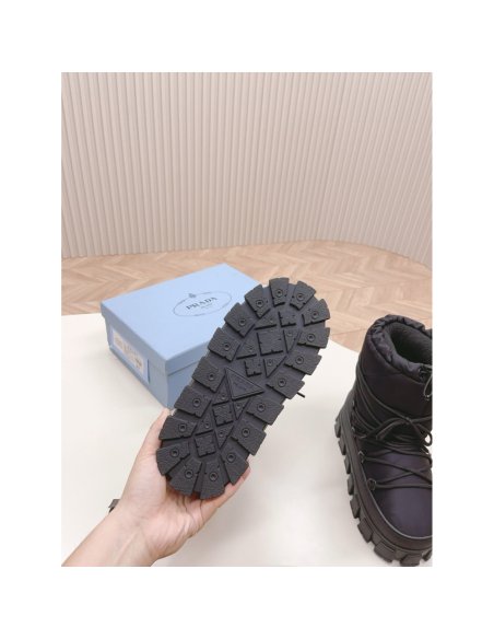 Cheap Reps Prada Gabardine Apr¨¨s-ski Boots in Black Nylon
