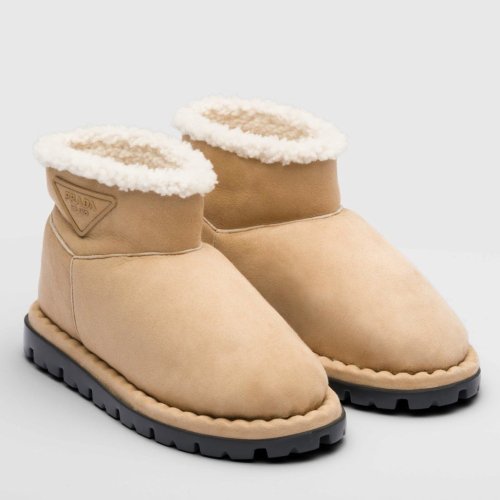 Cheap Reps Prada Booties with Shearling