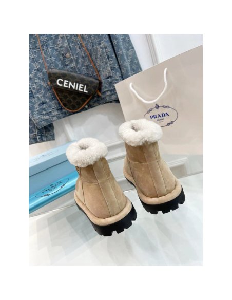 Cheap Reps Prada Booties with Shearling