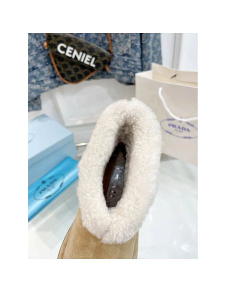 Cheap Reps Prada Booties with Shearling