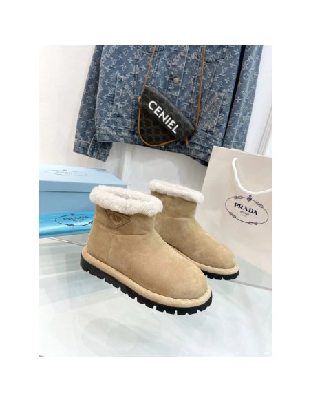 Cheap Reps Prada Booties with Shearling