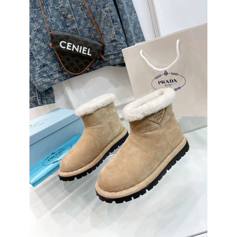 Cheap Reps Prada Booties with Shearling