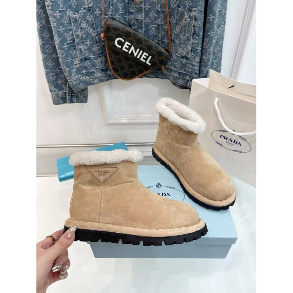 Cheap Reps Prada Booties with Shearling