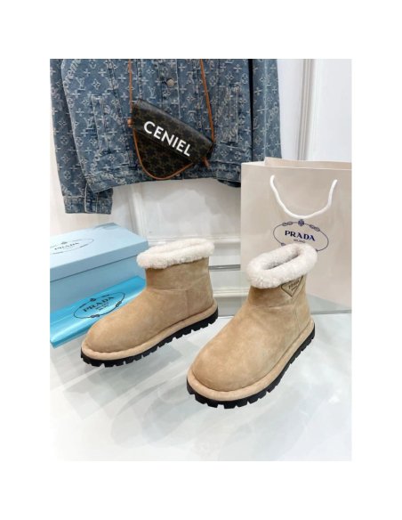 Cheap Reps Prada Booties with Shearling