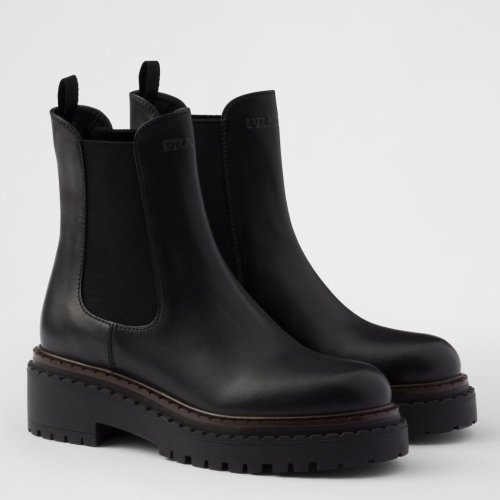 Cheap Reps Prada Chelsea Boots in Black Leather
