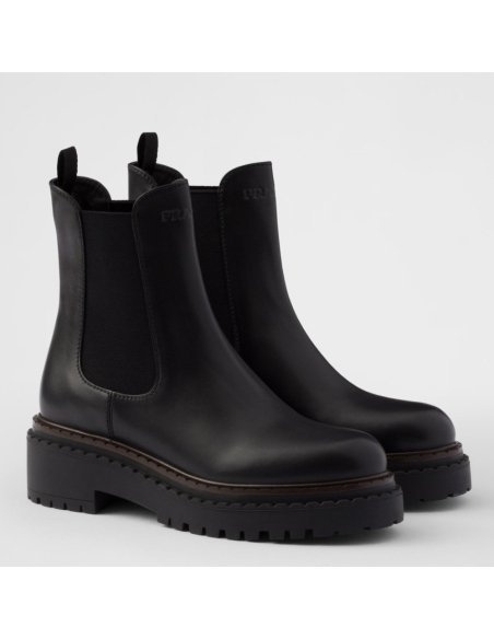 Cheap Reps Prada Chelsea Boots in Black Leather
