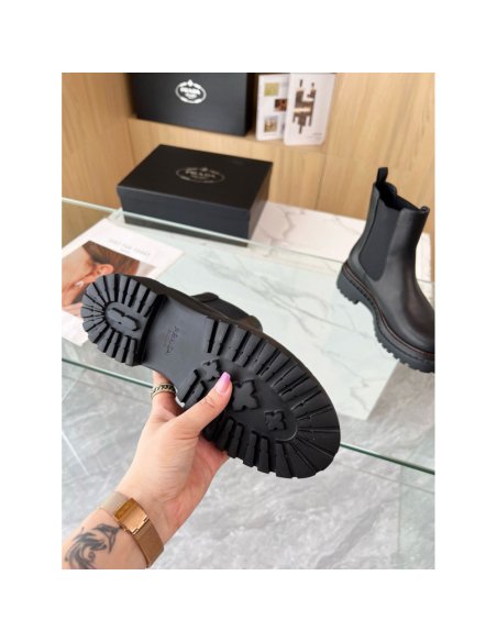 Cheap Reps Prada Chelsea Boots in Black Leather