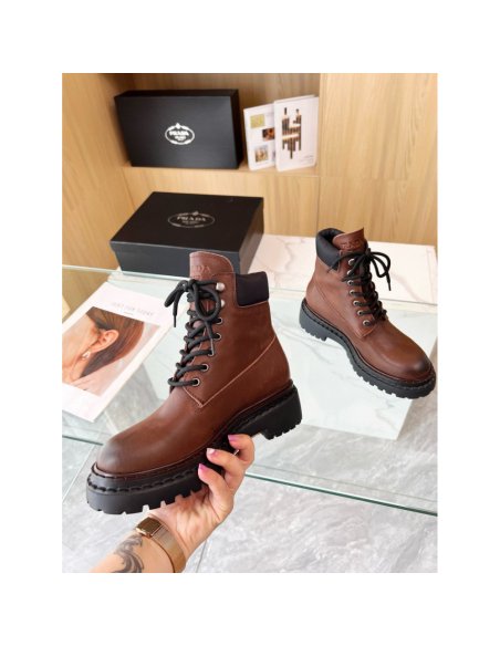 Cheap Reps Prada Chelsea Boots in Ebony Leather and Re-Nylon