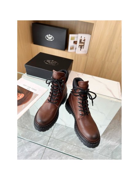 Cheap Reps Prada Chelsea Boots in Ebony Leather and Re-Nylon