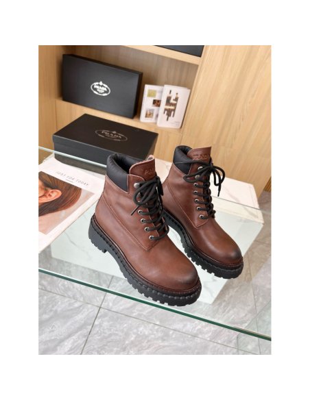 Cheap Reps Prada Chelsea Boots in Ebony Leather and Re-Nylon