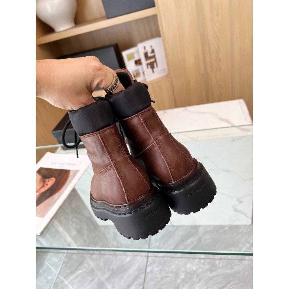 Cheap Reps Prada Chelsea Boots in Ebony Leather and Re-Nylon