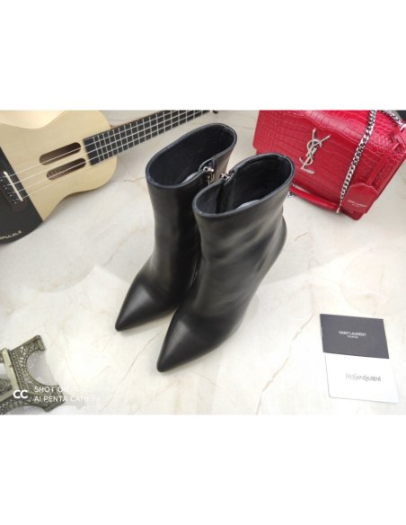 Cheap Reps Saint Laurent Opyum Ankle Boots 110MM in Black Leather