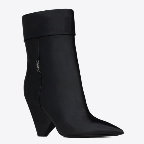 Cheap Reps Saint Laurent Niki Ankle Boots in Black Leather