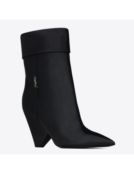 Cheap Reps Saint Laurent Niki Ankle Boots in Black Leather