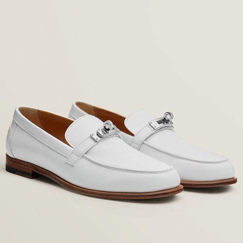 Cheap Reps Hermes Womens Destin Loafers in White Leather