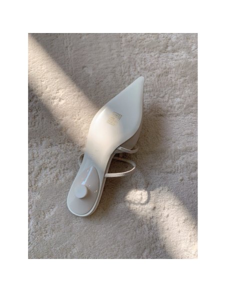 Cheap Reps Valentino Rockstud Wispy Mules in White Leather