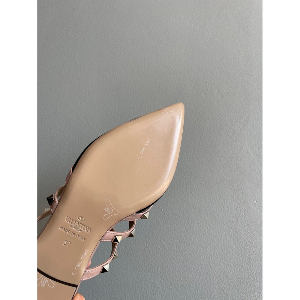 Cheap Reps Valentino Rockstud Flat Mules In Black Patent Leather